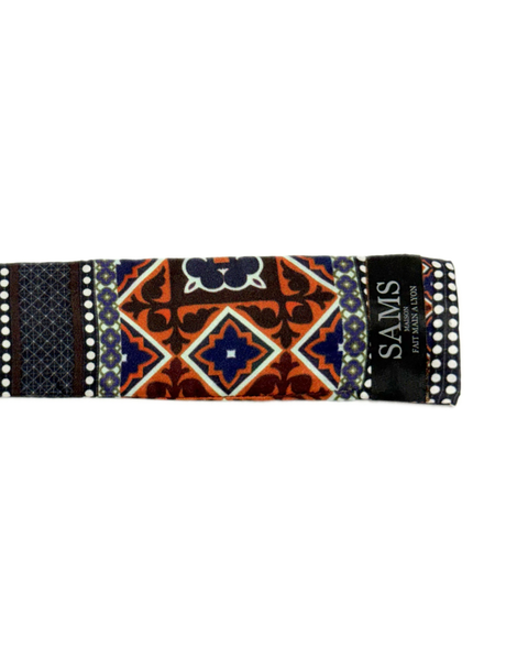 SB-1006 “MOROCCAN MOSAIC" - DESIGNER SILK SLAP BRACELET "SAMS MAISON" - MADE IN FRANCE