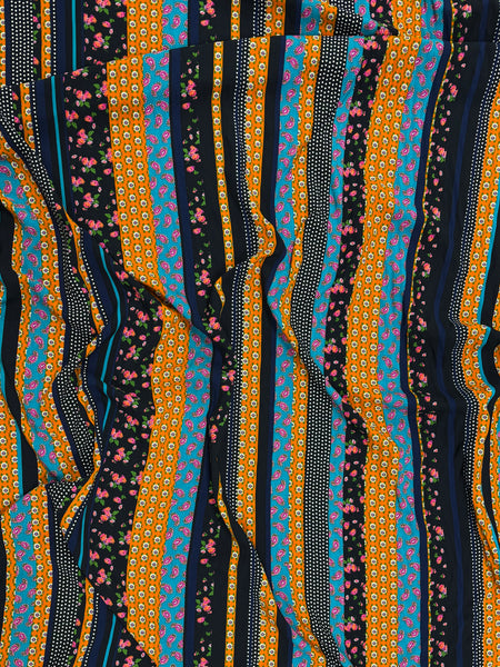 RV-9203W RETRO STRIPE PRINT VISCOSE CHALLIS. ITALY