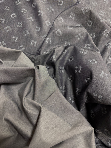 CD-9094W REVERSIBLE IRIDESCENT PRINTED COTTON CHAMBRAY POPLIN.