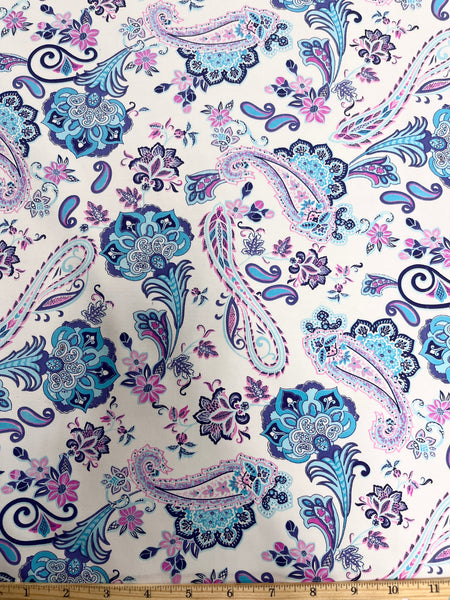 CP-7959W PAISLEY PRINT STRETCH COTTON SATEEN. ITALY