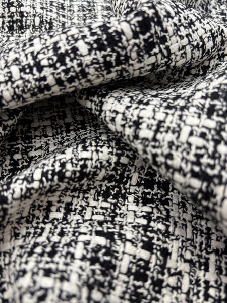 WC-9159W DESIGNER COTTON WOOL CASHMERE TWEED BOUCLE. HUGO BOSS. ITALY.