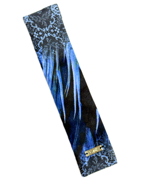 SB-1007 “BLUE ECLIPSE" - DESIGNER SILK SLAP BRACELET "SAMS MAISON" - MADE IN FRANCE