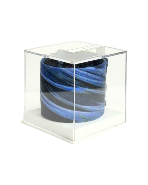 SB-1007 “BLUE ECLIPSE" - DESIGNER SILK SLAP BRACELET "SAMS MAISON" - MADE IN FRANCE
