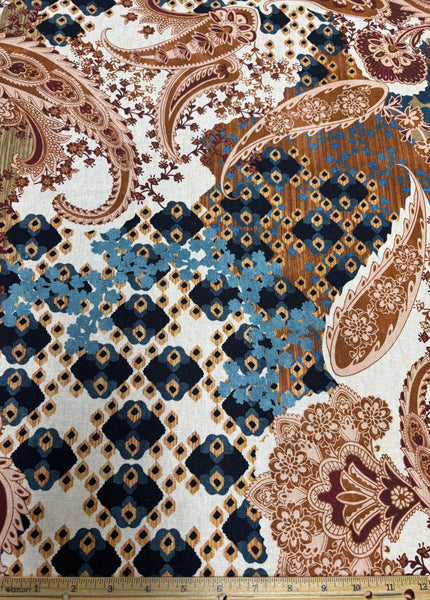 LI-9172W BOHO PRINT LINEN VISCOSE. ITALY