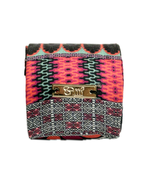 SB-1008 “BOHO MEDALLION MIXED-PRINT " - DESIGNER SILK SLAP BRACELET "SAMS MAISON" - MADE IN FRANCE