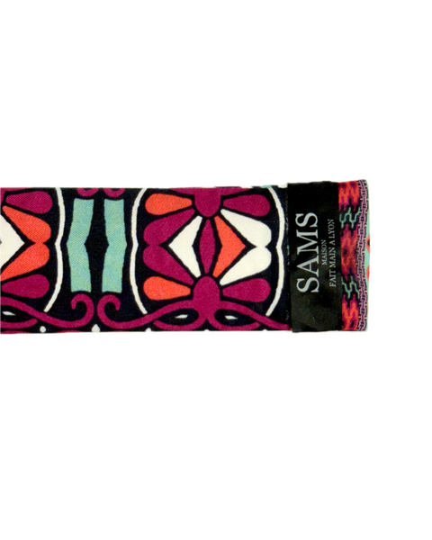 SB-1008 “BOHO MEDALLION MIXED-PRINT " - DESIGNER SILK SLAP BRACELET "SAMS MAISON" - MADE IN FRANCE
