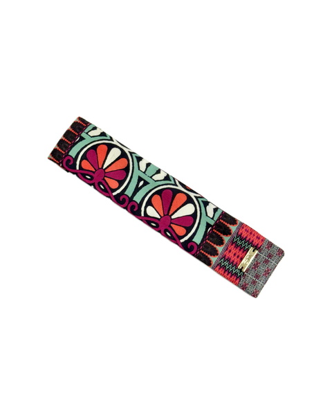 SB-1008 “BOHO MEDALLION MIXED-PRINT " - DESIGNER SILK SLAP BRACELET "SAMS MAISON" - MADE IN FRANCE