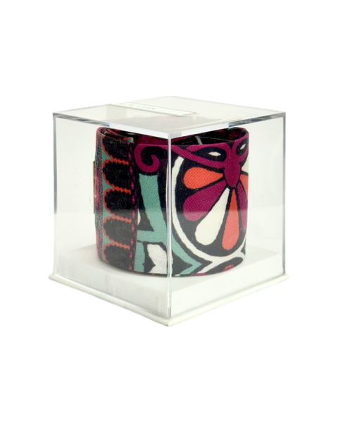 SB-1008 “BOHO MEDALLION MIXED-PRINT " - DESIGNER SILK SLAP BRACELET "SAMS MAISON" - MADE IN FRANCE
