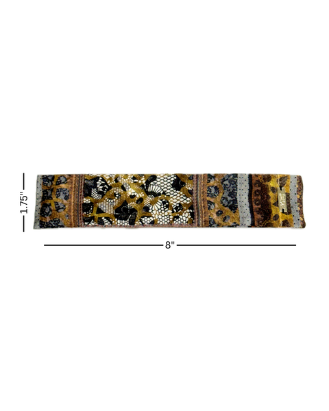 SB-1009 “WILD LACE LEOPARD MIXED-PRINT" - DESIGNER SILK SLAP BRACELET "SAMS MAISON" - MADE IN FRANCE