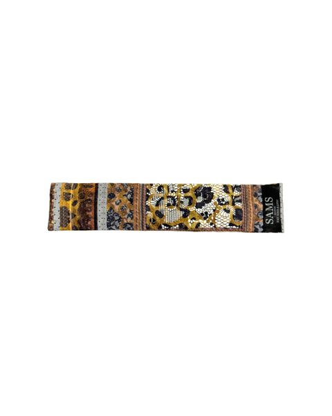 SB-1009 “WILD LACE LEOPARD MIXED-PRINT" - DESIGNER SILK SLAP BRACELET "SAMS MAISON" - MADE IN FRANCE