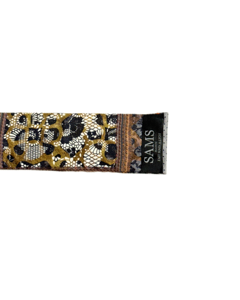 SB-1009 “WILD LACE LEOPARD MIXED-PRINT" - DESIGNER SILK SLAP BRACELET "SAMS MAISON" - MADE IN FRANCE