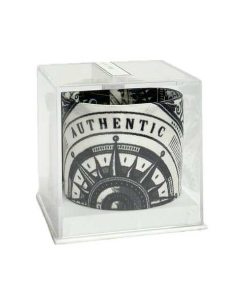 SB-1010 “VINTAGE COMPASS FLORAL PRINT" - DESIGNER SILK SLAP BRACELET "SAMS MAISON" - MADE IN FRANCE