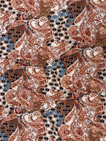 LI-9172W BOHO PRINT LINEN VISCOSE. ITALY