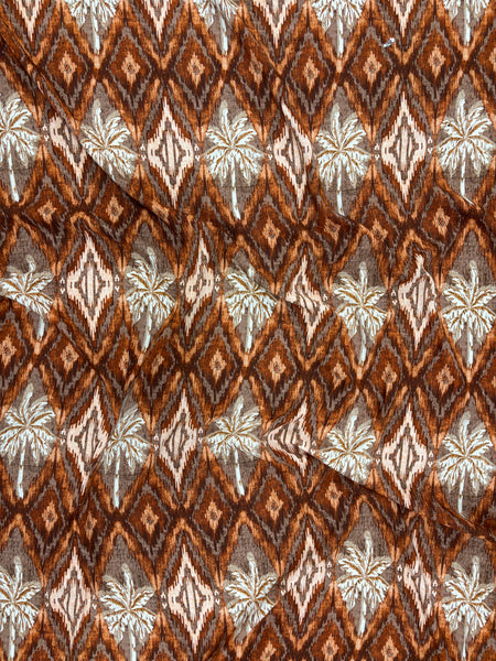 LI-9171W ILAT PALM TREE PRINT LINEN VISCOSE. ITALY