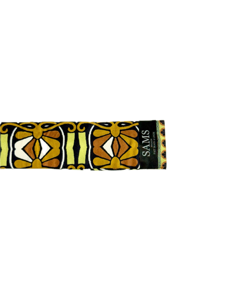 SB-1011 “RETRO MEDALLION SCROLL MIXED-PRINT" - DESIGNER SILK SLAP BRACELET "SAMS MAISON" - MADE IN FRANCE