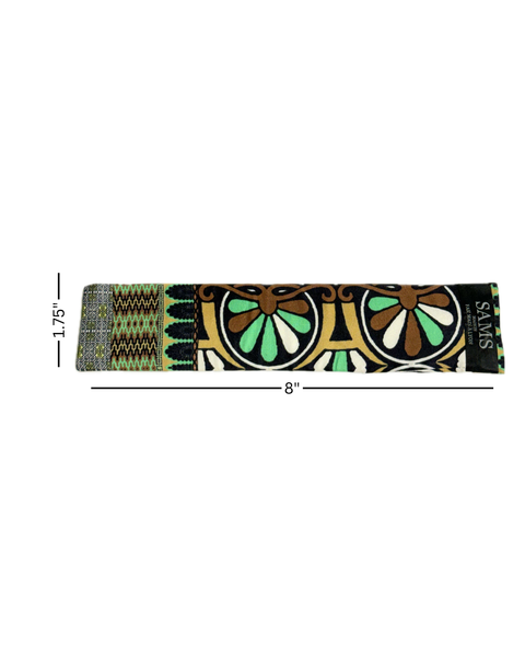 SB-1013 “ART NOUVEAU MEDALLION SCROLL MIXED-PRINT" - DESIGNER SILK SLAP BRACELET "SAMS MAISON" - MADE IN FRANCE