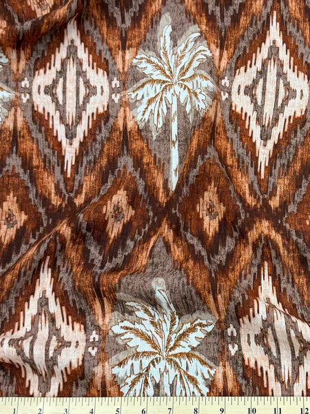 LI-9171W ILAT PALM TREE PRINT LINEN VISCOSE. ITALY