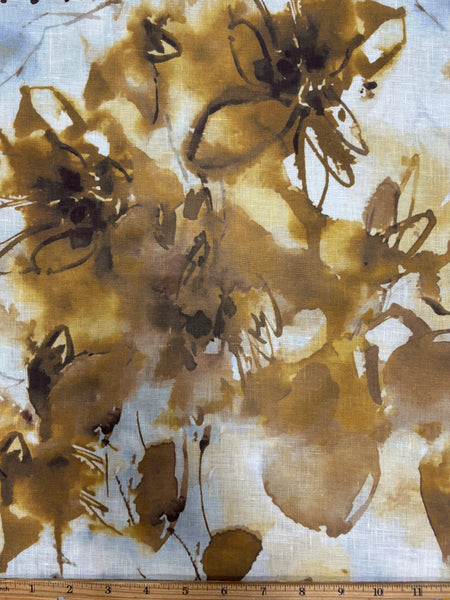 LI-70426 DIGITAL ABSTRACT FLORAL PRINT LINEN. ITALY.