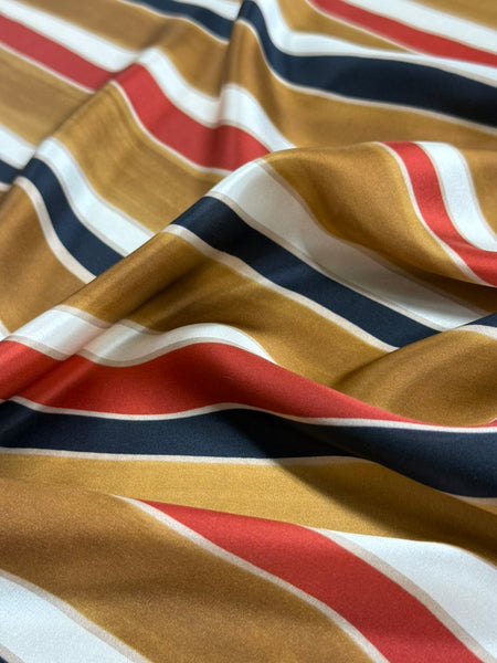 S-9245W STRIPE PRINT SILK CHARMEUSE. MAX MARAITALY