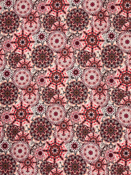 CP-9038W DOGITAL MEDALLION PRINT COTTON DENIM CANVAS WEAVE. ITALY.