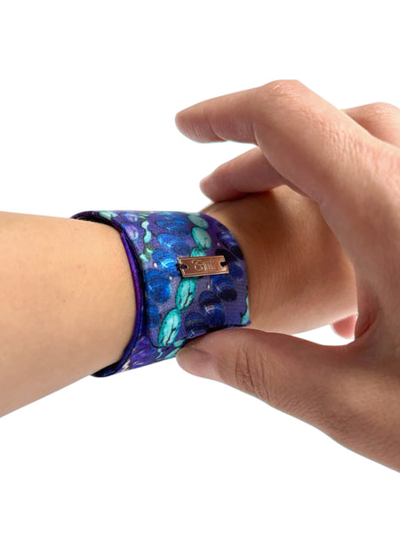 SB-1002 “MONOCHROME" - DESIGNER SILK SLAP BRACELET "SAMS MAISON" - MADE IN FRANCE
