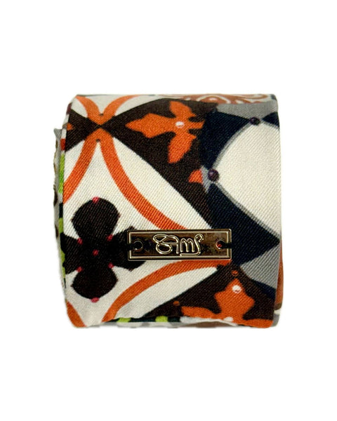 SB-1003 “BOHO CHIC" - DESIGNER SILK SLAP BRACELET "SAMS MAISON" - MADE IN FRANCE