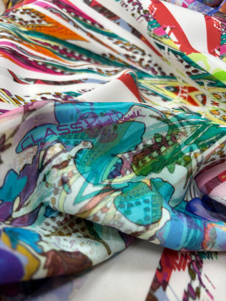 REF-200 KALEIDOSCOPE PRINT FINE NEOPRENE DOUBLE KNIT PANEL. ITALY. A PANEL OF 3/4 YARD - 1 PANEL