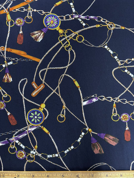 RV-9047W CHAIN-AND-BELT PRINT VISCOSE  CREPE HAND. ITALY