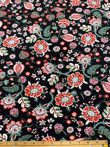 RVK-9239W FLOWER PRINT VISCOSE KNIT. ITALY