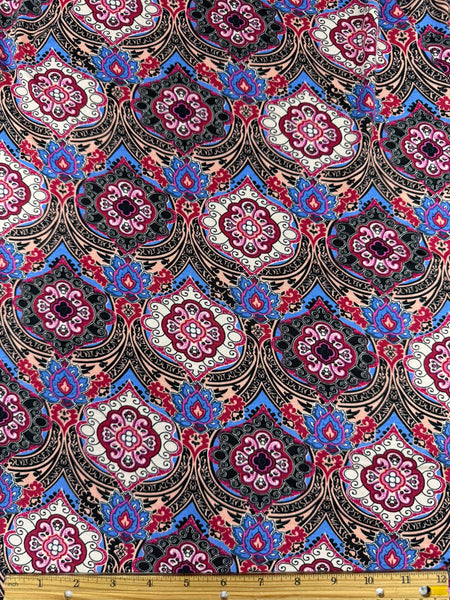 RVK-9238W MEDALLION PRINT VISCOSE KNIT. ITALY