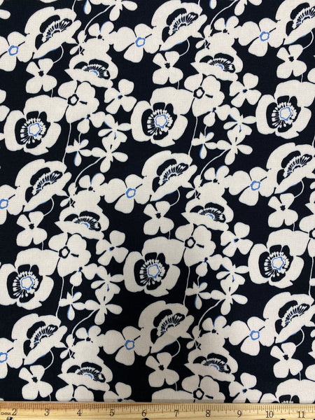 BFS-209 FLORAL PRINT VISCOSE CREPE HAND. ITALY.