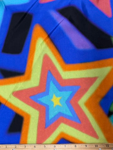 S-9246W RAINBOW STAR PRINT SILK CHARMEUSE. ITALY