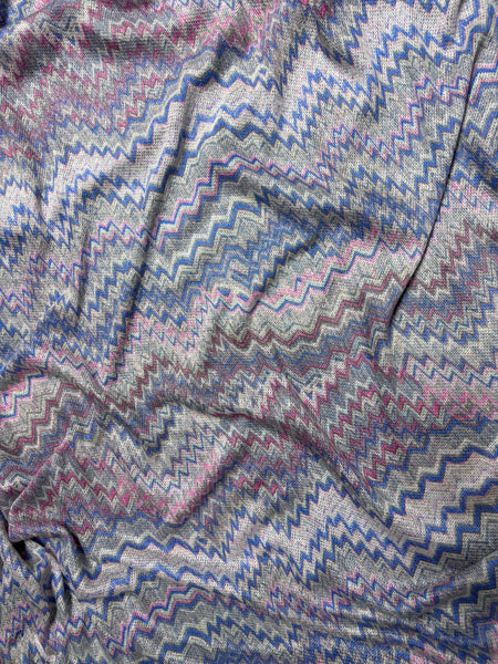 WK-7018W DIGITAL BERRY DRIZZLE ZIGZAG PRINT MOHAIR MELANGE KNIT. ITALY