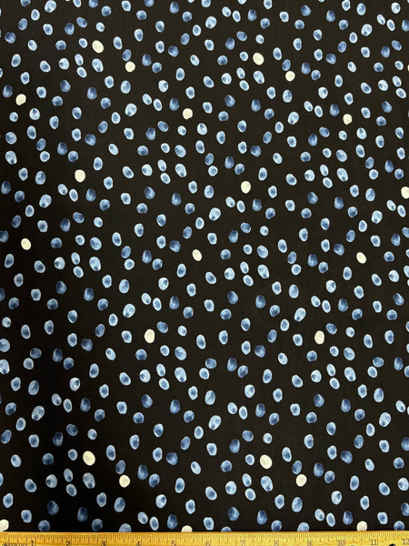RV-9196 BLUE DOT VISCOSE CHALLIS CREPE HAND. ITALY