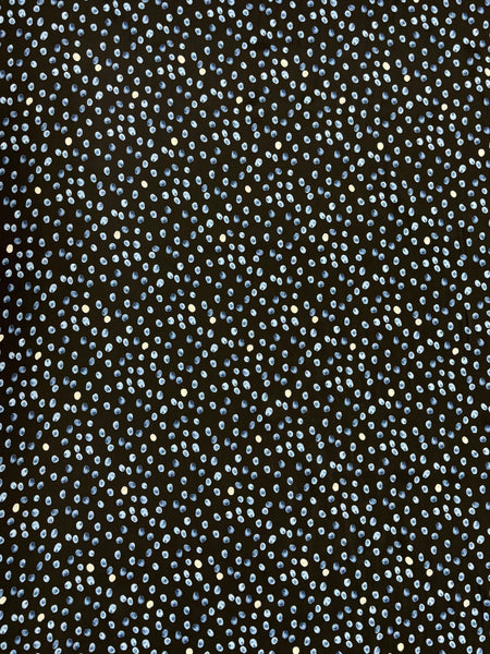 RV-9196 BLUE DOT VISCOSE CHALLIS CREPE HAND. ITALY