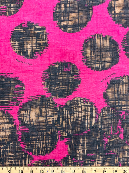 S-7794W DESIGNER SIGNATURE PRINT SILK COTTON VOILE. MANILA GRACE. ITALY