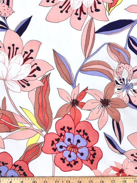 S-9244W FLORAL PRINT SILK COTTON VOILE. ITALY