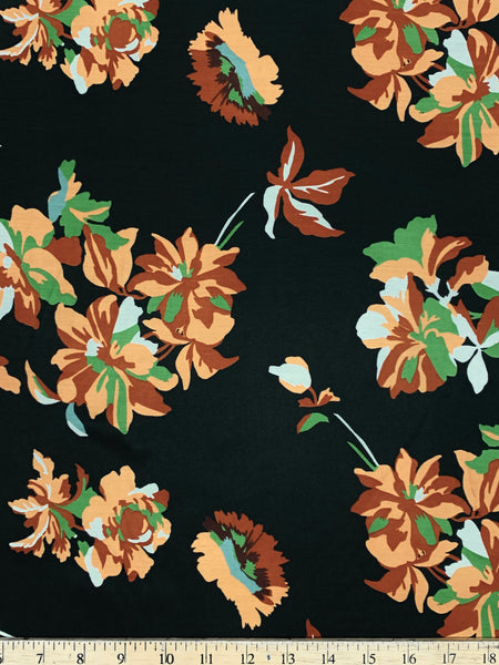 S-7800W FLORAL PRINT SILK VISCOSE . ITALY