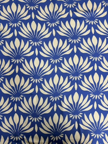 REF-183 LARGE FLOWER PRINT SILK VISCOSE CHARMEUSE. ITALY. A CUT OF 3-1/2 YARDS