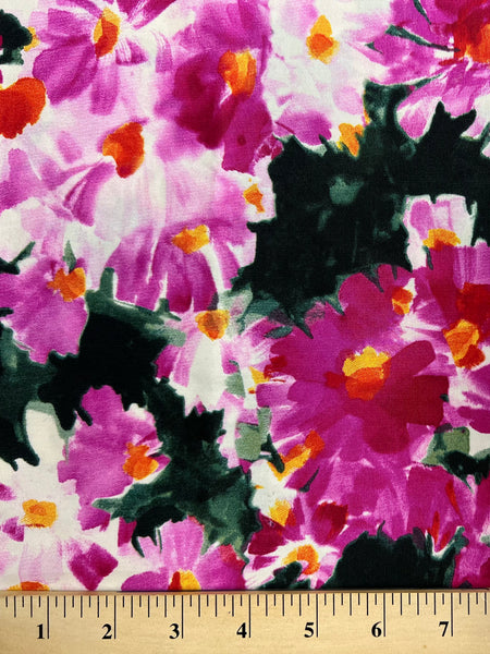 REF-172  FLORAL PRINT VISCOSE POPLIN. ITALY. A CUT OF 1 YARD