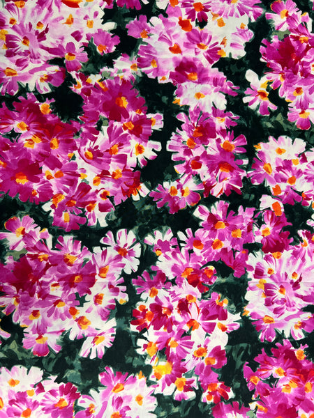 REF-172  FLORAL PRINT VISCOSE POPLIN. ITALY. A CUT OF 1 YARD