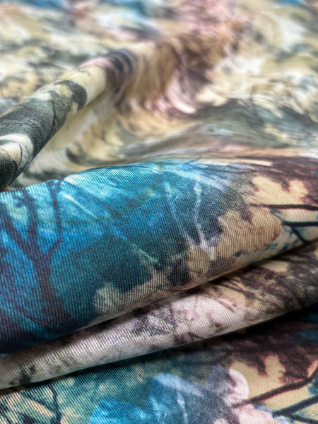 S-9170W DIGITAL ABSTRACT TREE PRINT SILK TWIIL CHARMEUSE. ITALY