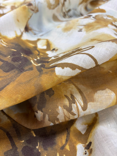 LI-70426 DIGITAL ABSTRACT FLORAL PRINT LINEN. ITALY.