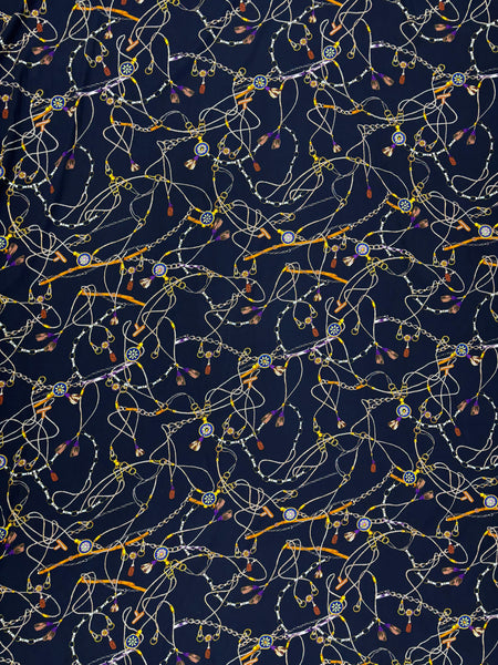 RV-9047W CHAIN-AND-BELT PRINT VISCOSE  CREPE HAND. ITALY