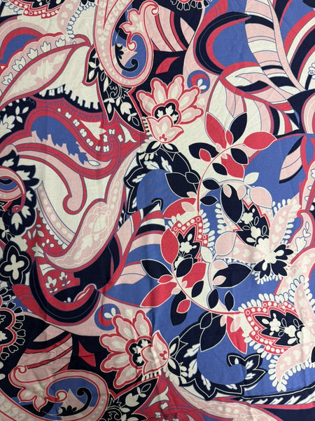 REF-160 PRINTED VISCOSE CHALLIS. ITALY. A CUT OF 1 YARD.