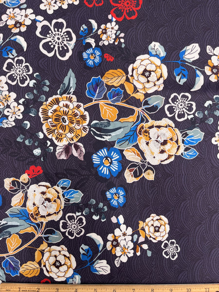 RV-7858W BORDER PRINT VISCOSE CHALLIS. ITALY