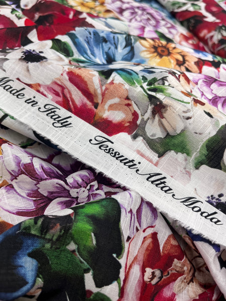LI-9271W DIGITAL FLORAL PRINT LINEN COTTON POPLIN. ITALY