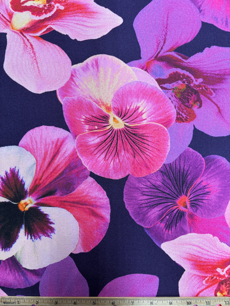 RV-9165W ORCHID PRINT 2-PLY VISCOSE CREPE. ITALY