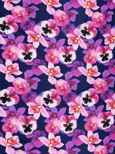 RV-9165W ORCHID PRINT 2-PLY VISCOSE CREPE. ITALY