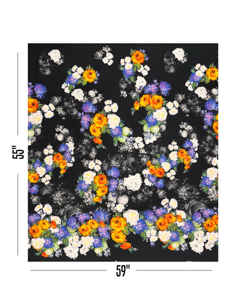 CP-9231W WATERCOLOR FLORAL PRINT STRETCH COTTON POPLIN SATIN FINISH. ITALY.